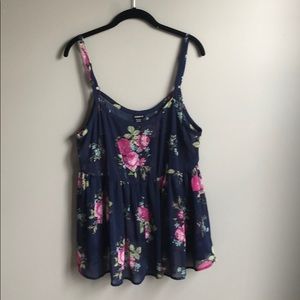 Torrid Blue Baby Doll Tank Top 0X